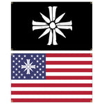 drapeau classique patriotique étoiles blanches rayures rouges blancs dorés tissu super tex polyester decoration