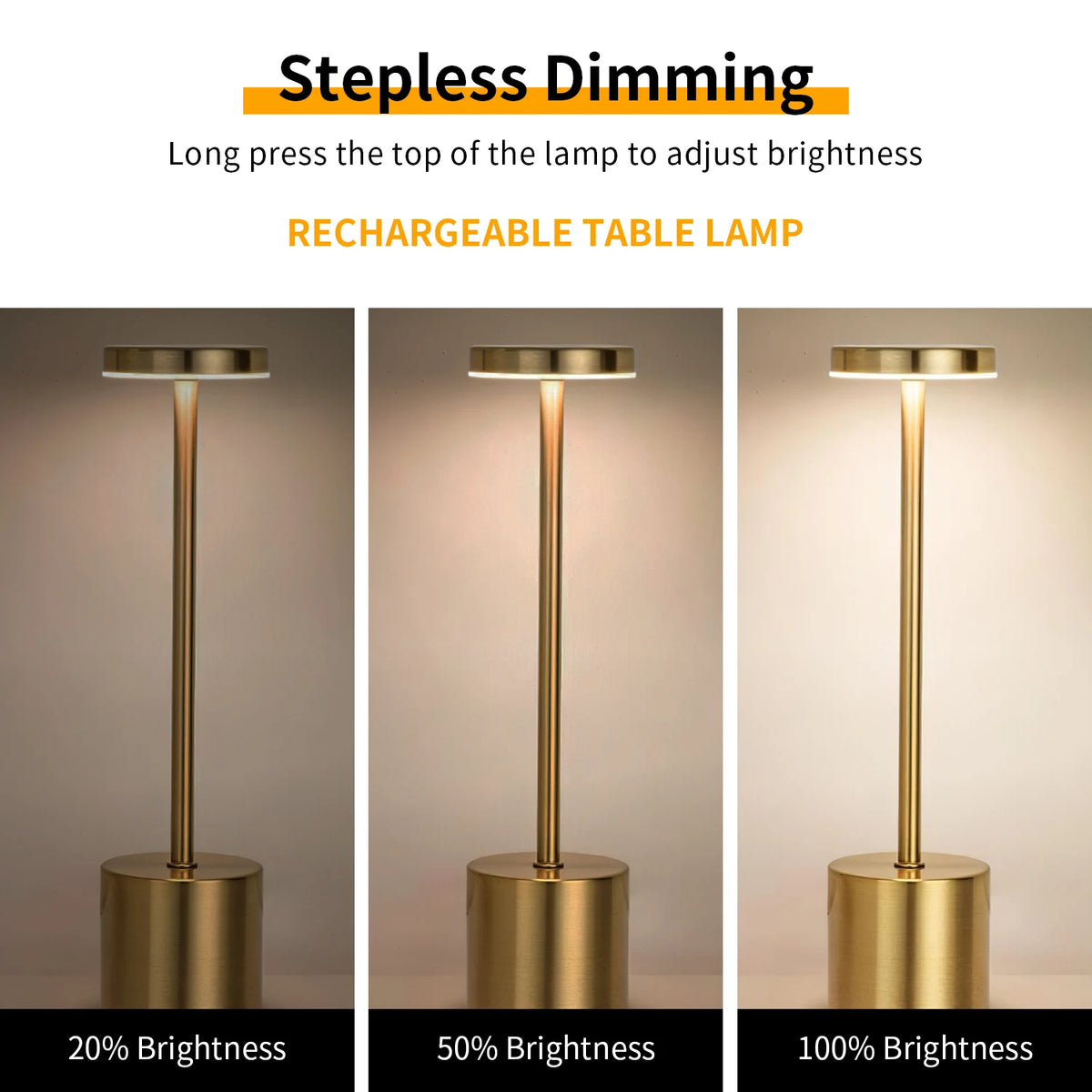 veilleuse led rechargeable tactile or noir blanc moderne couleurs réglable ambiance chambrehôtelbarDecoration