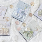 sticker scrapbooking kawaii floral vintage rose pâle vert pastel oiseaux motifs floraux adhésif artisanal