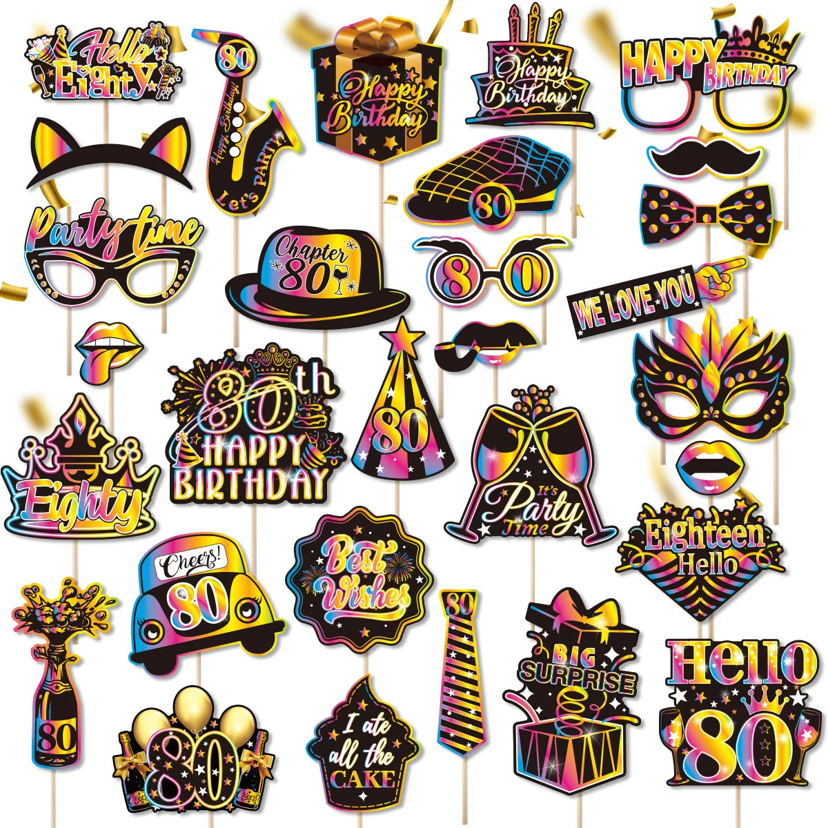 masques fête multicolores holographiques anniversaire noir blanc piquets variété motifs festive