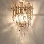 Suspension lumineuse moderne cristal doré transparent lumière LED brillante salon chambre cuisine