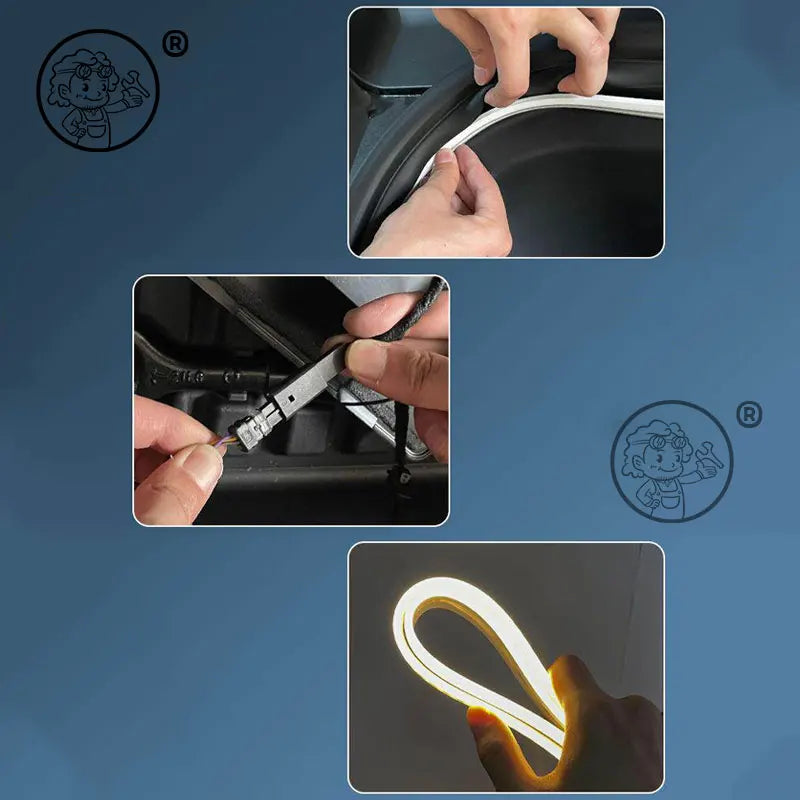 ruban led blanc adhésif moulure intérieure moderne éclairage décoratif fixe sans lumière secours