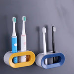 support mural adhésif moderne brosse dents électrique rose bleu blanc noir minimaliste chargeur cable