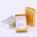boîtes bijoux or argent classiques éponge blanche colliers bagues boucles d'oreille emballage cadeau 5x8x2.5cm
