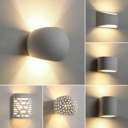 applique murale led blanc moderne minimaliste gypse perforée salon chambre