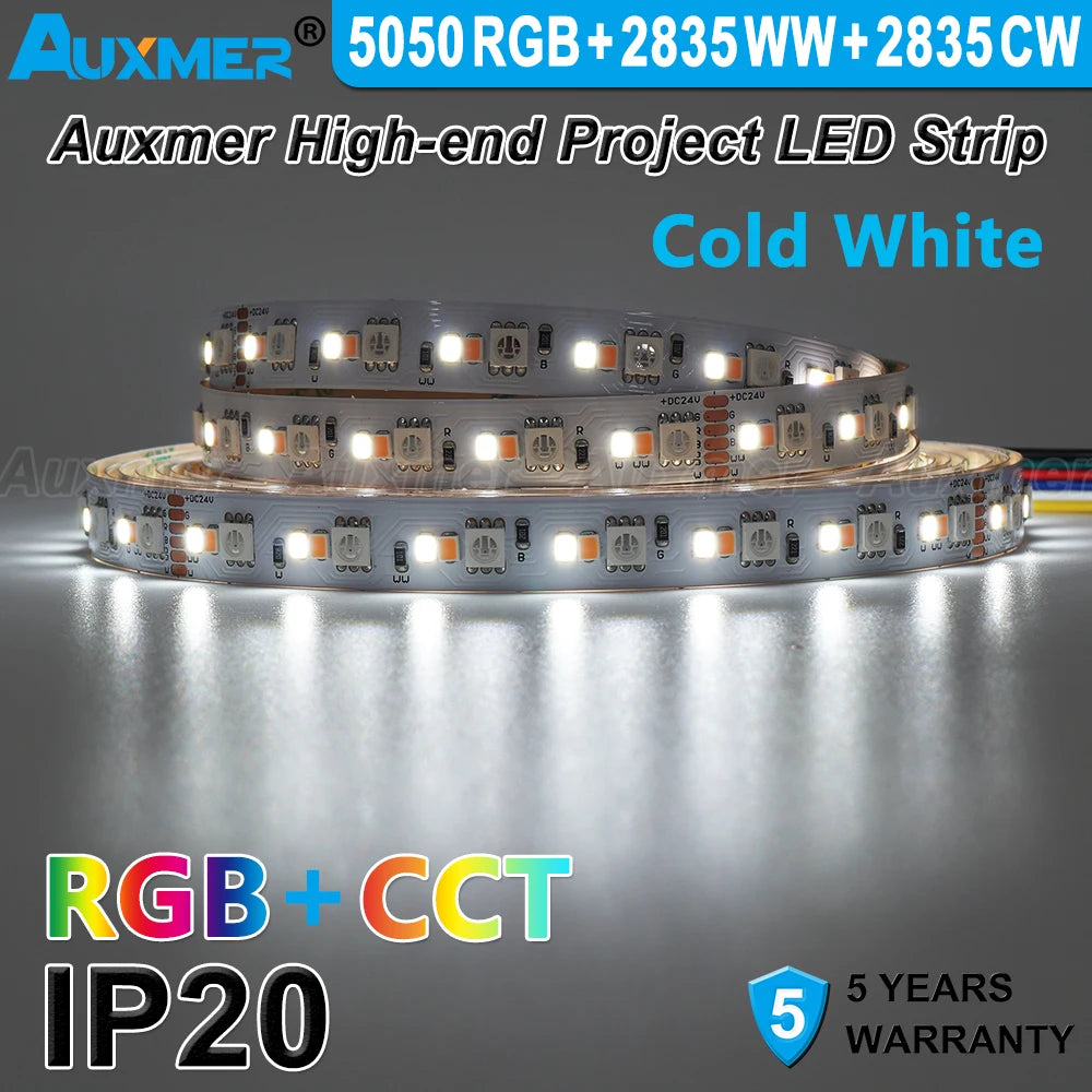 ruban led rgb blanc chaud froid adhésif moderne 24v 50000h 2000 6500k cct smd