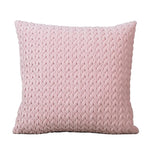 taies d'oreillers carrées polyester coton motif tissé relief modernes vert foncé gris rose pastel