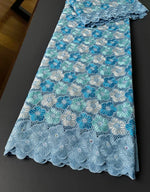 tissu voile brodé fleurs coton mariage décoration strass couleurs variées qualité supérieure