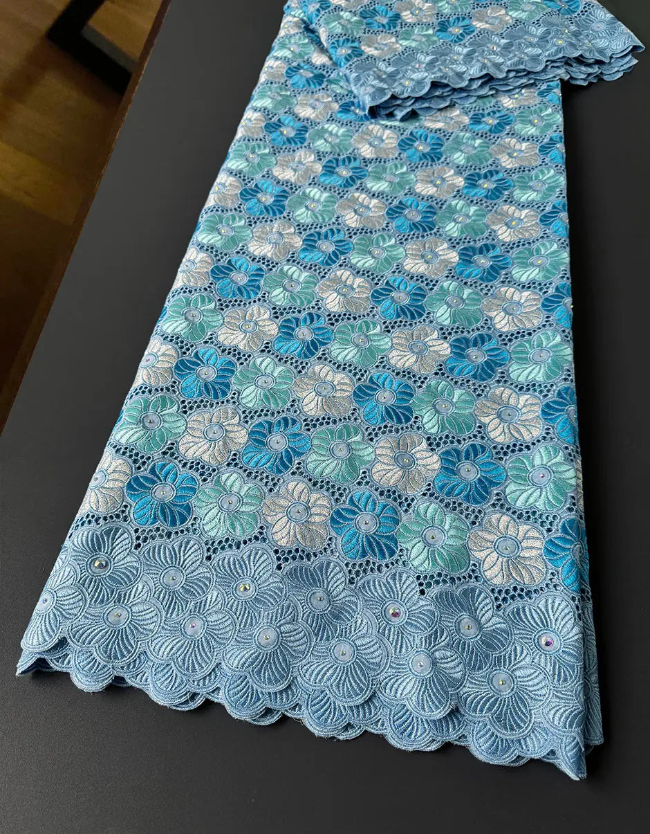 tissu voile brodé fleurs coton mariage décoration strass couleurs variées qualité supérieure