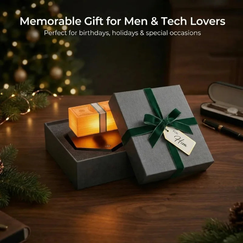 lampe led flottante maglev billets orange contemporaine technologie noël anniversaire mariage