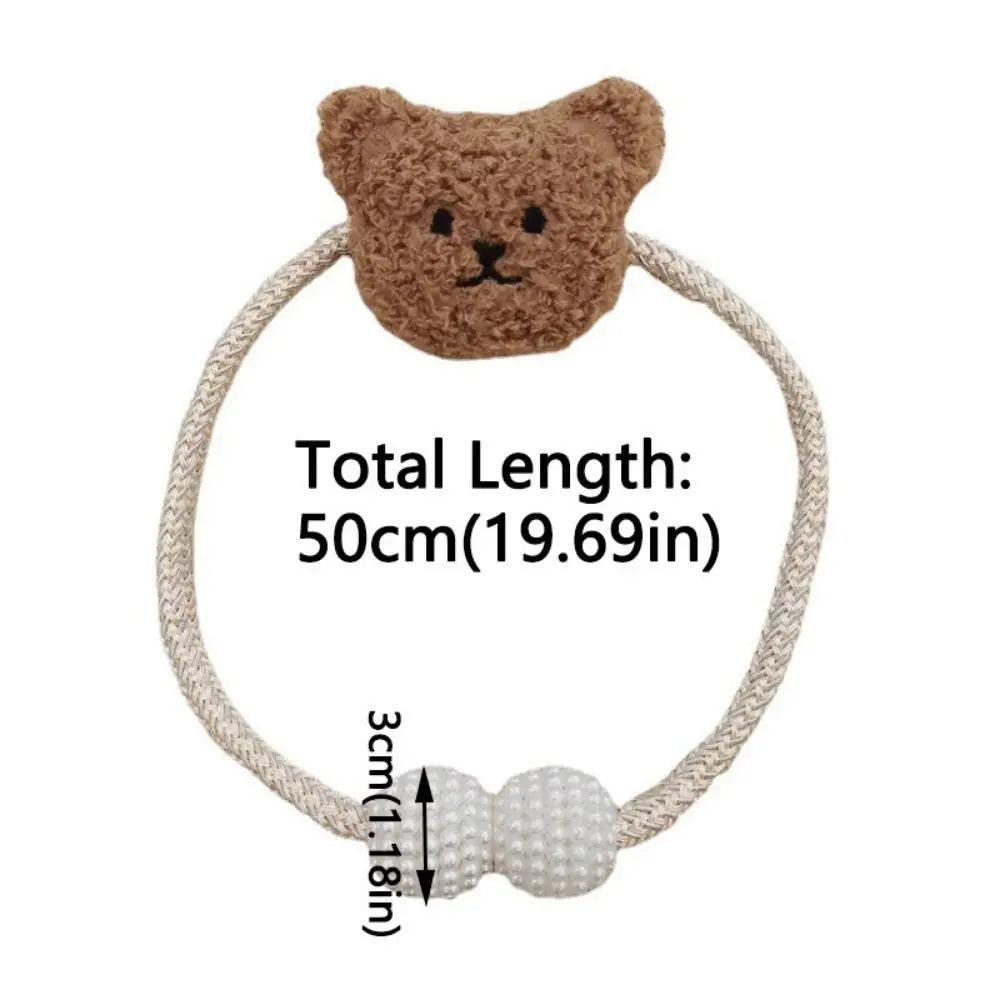 attache cordon fenêtre teddy bear mignon décoration maison tissu doux couleur beige marron clair