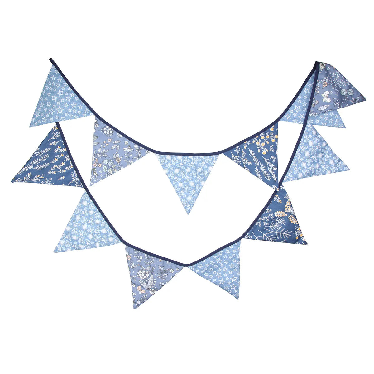 guirlande fanions tissu coton fleurs motifs festifs décoration mariage anniversaire baby shower fête colorée