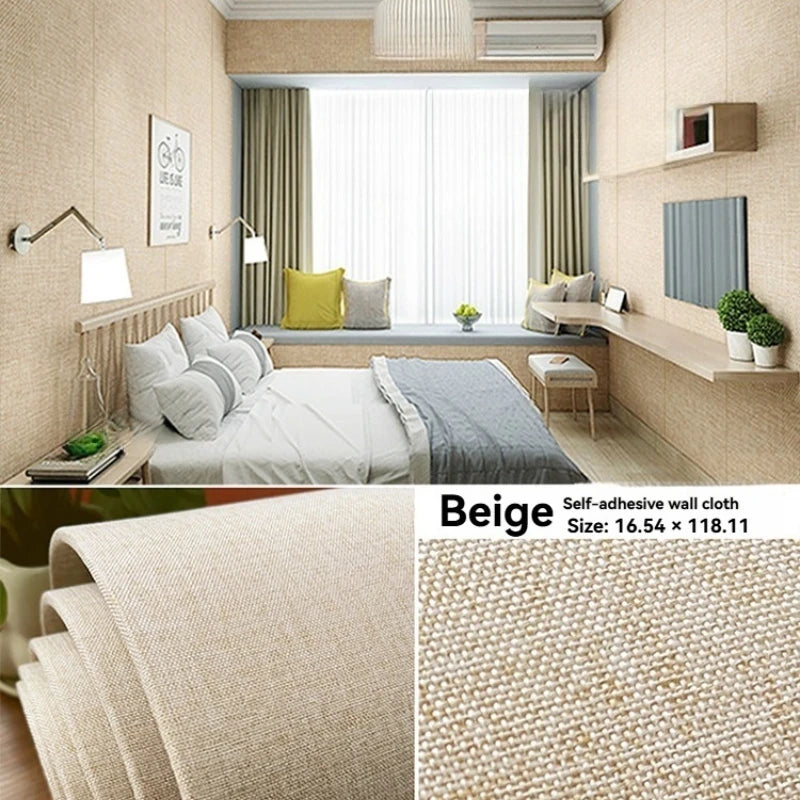 décoration murale tissu auto adhésif toile lin moderne beige gris noir
