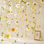 guirlande fleurs artificielles roses feuilles vertes decoration maison mariage anniversaire baby shower