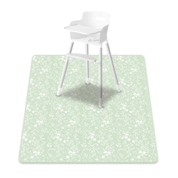 tapis imperméable moderne bleu clair motif lunes blanches 130cm 130cm réutilisable pratique