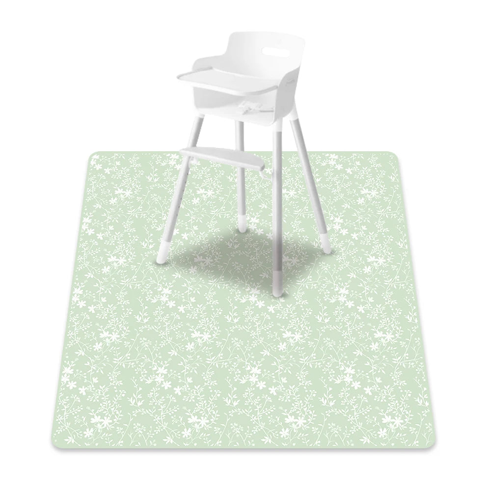 tapis imperméable moderne bleu clair motif lunes blanches 130cm 130cm réutilisable pratique