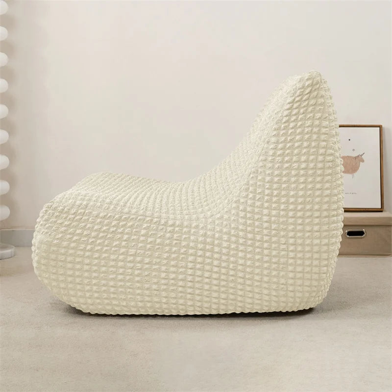 Housse fauteuil moderne crème texture relief lavable 30x60x70cm