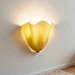 Applique murale moderne verre opacique couleur jaune rouge blanc fixations salon