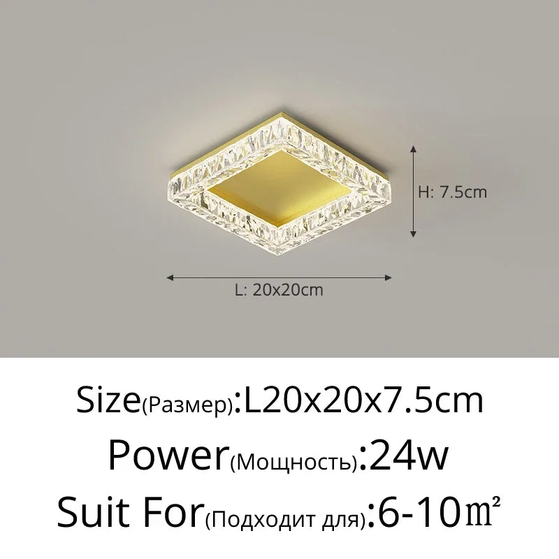 plafonnier moderne led blanc doré noir cristaux contemporain fixations invisibles