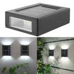 applique murale solaire moderne noire semi transparente led ip65 abs