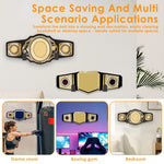 supports muraux ceintures championnat noir or plusieurs trophées boxe sportifs