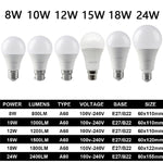 ampoule led 8w 24w e27 b22 blanc moderne flux lumineux 500 999 lumens