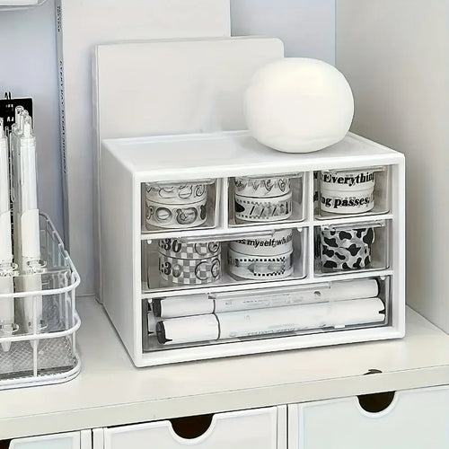 boîte rangement tiroirs blanc violet transparent moderne bijoux fournitures étiquettes autocollantes