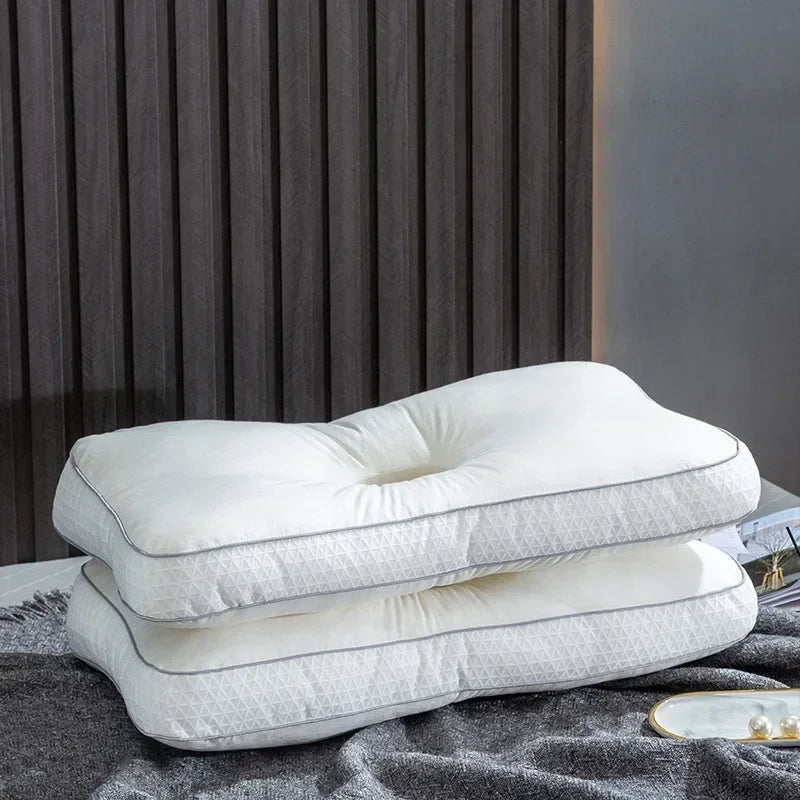 oreiller concave décoration literie coton polyester géométrique moderne blanc sommeil