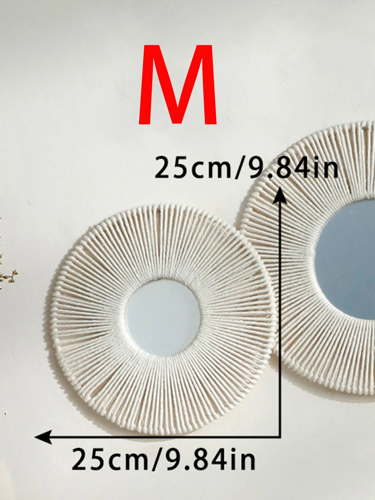 miroir mural rond tressé boho chic couleur beige noir blanc deco chambre salon
