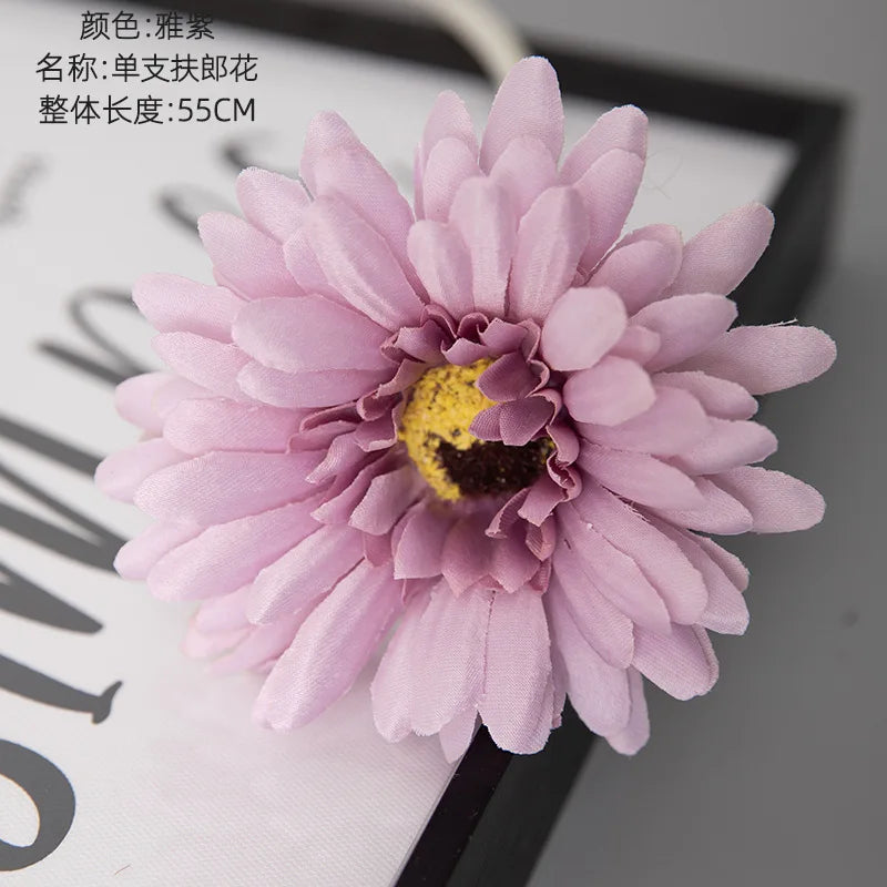 décoration intérieure branchettes gerbera soie rose blanche rouge modernes 55cm fête anniversaire maison