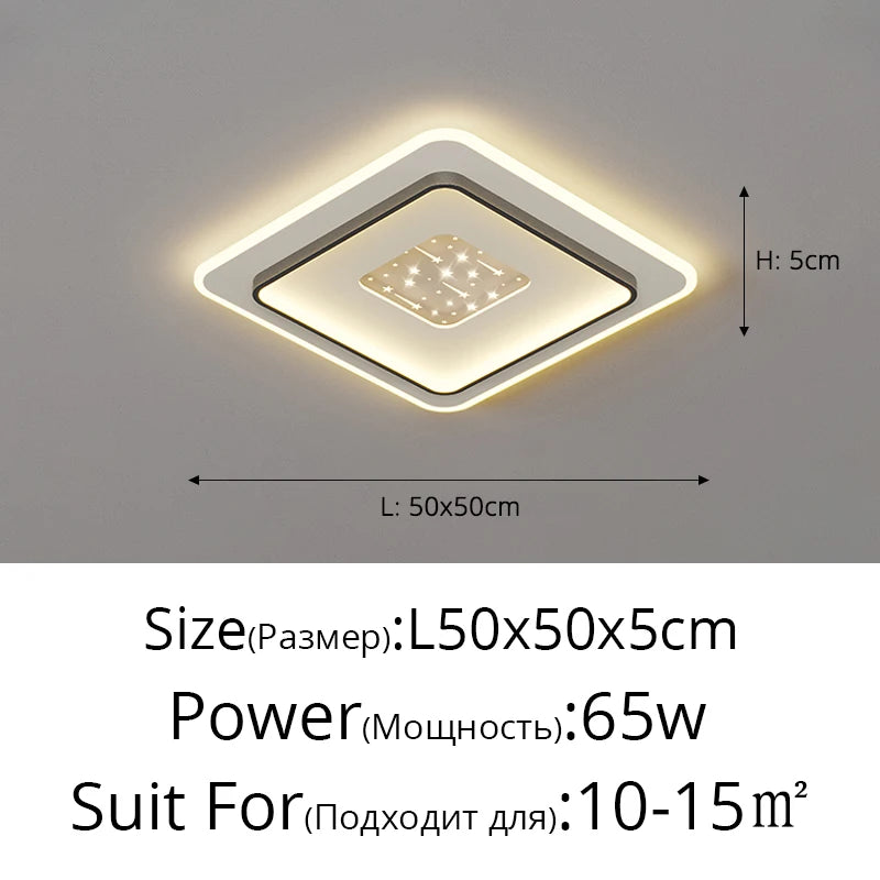 plafonnier led moderne blanc doré minimaliste éclairage cuisine chambre salon