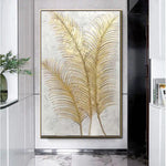 Peinture murale abstraite dorée sur toile pour décoration de Noël