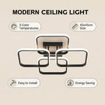 lampe moderne carrée noire géométrique éclairage cuisine salon 45x45cm