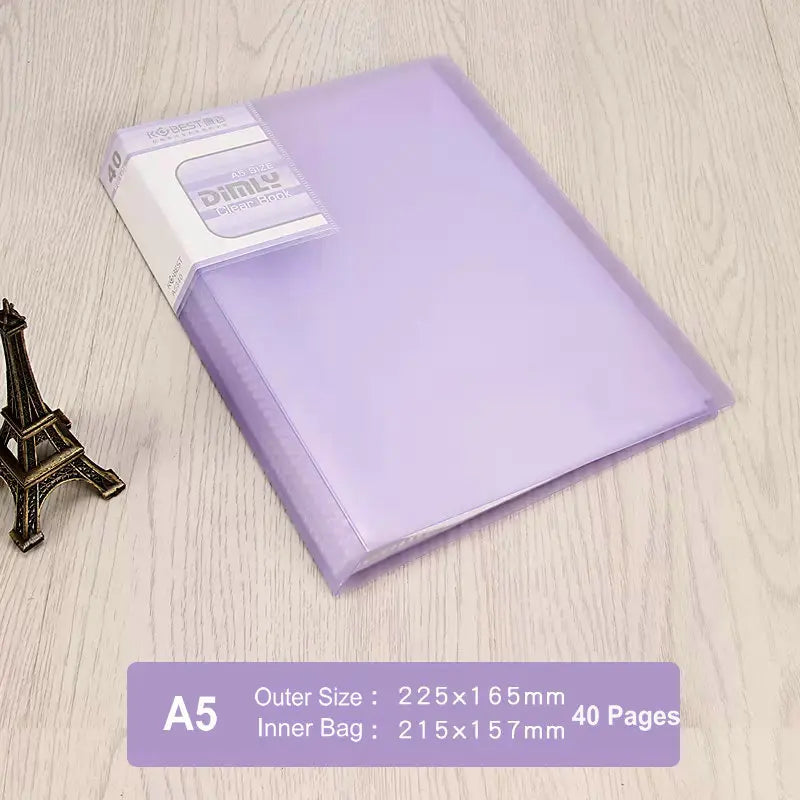 classeur transparent pvc a5 b5 organiseur documents scolaire scolaire moderne violet