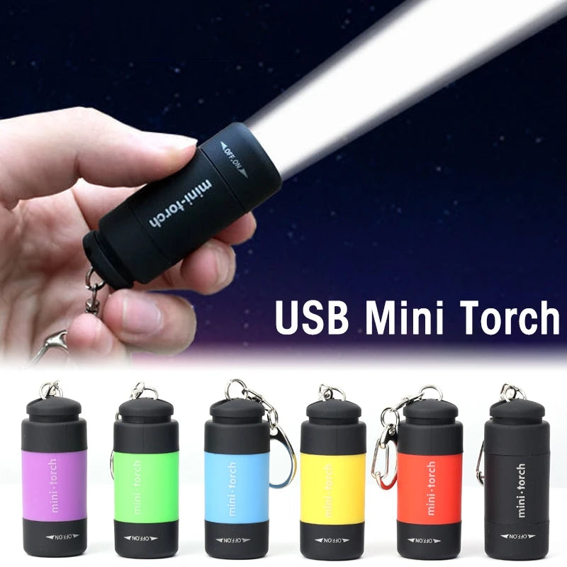 torche led rechargeable portable mini annuaire clé interrupteur on off camping urgence