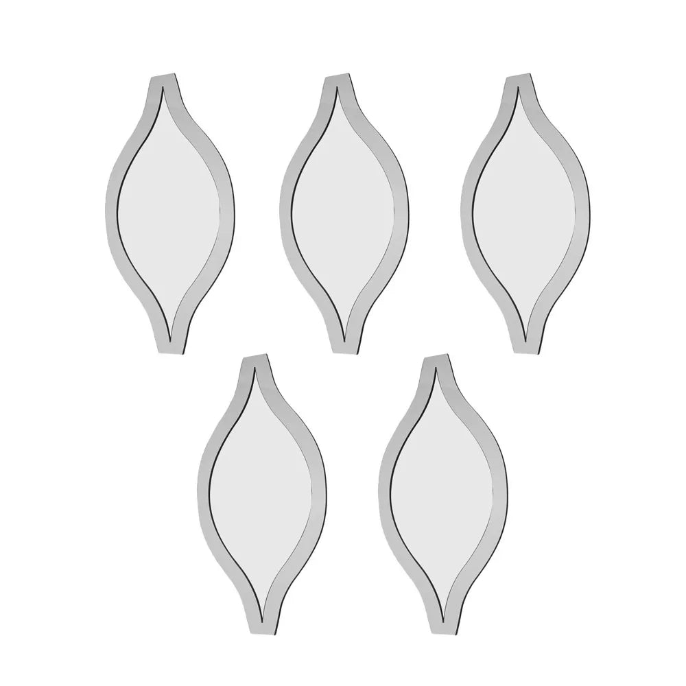 miroirs décoratifs modernes ovales ondulés or noir argent adhésifs amovibles 15cm 8cm 18cm 10cm