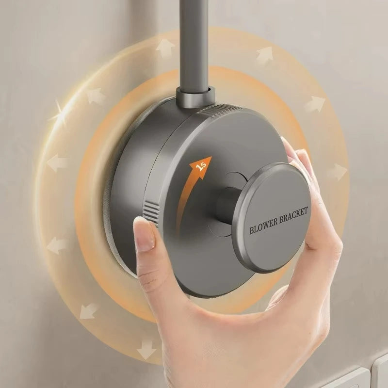 sèche cheveux mural adhésif moderne gris mat salle bain douche support organisation abs réutilisable
