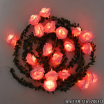 décoration mariage rose guirlande lumineuse fleurs artificielles romantiqueintérieur chambre salon
