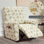 housse fauteuil inclinable beige clair tissu petits points noirs protection siège salon moderne extensible