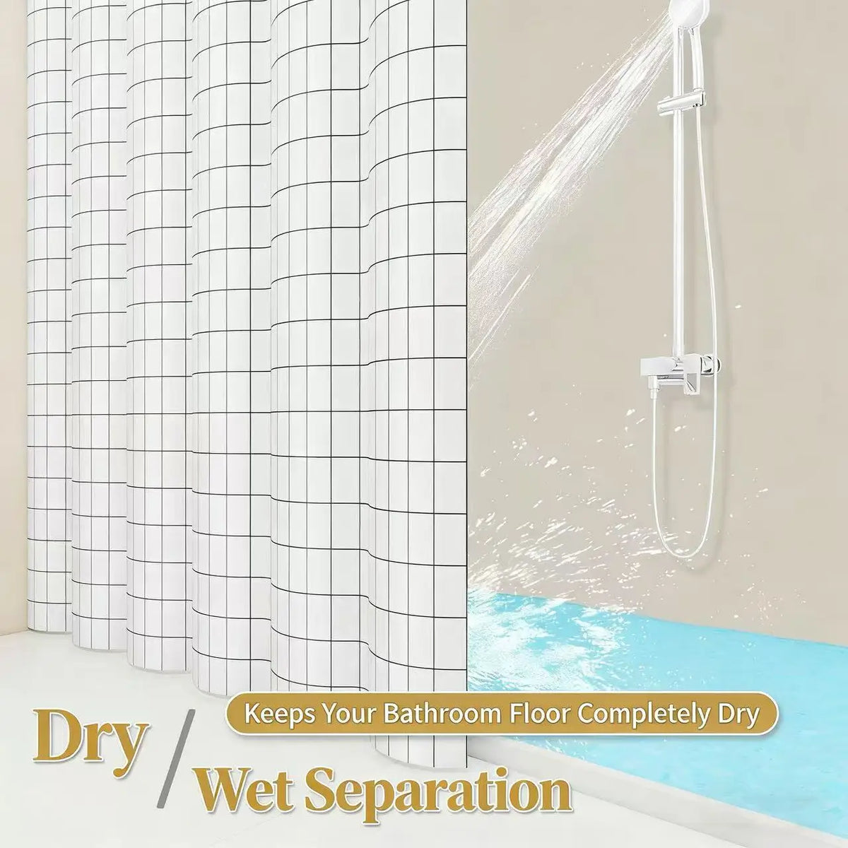 rideau douche blanc moderne grille opacité respectueux environnement