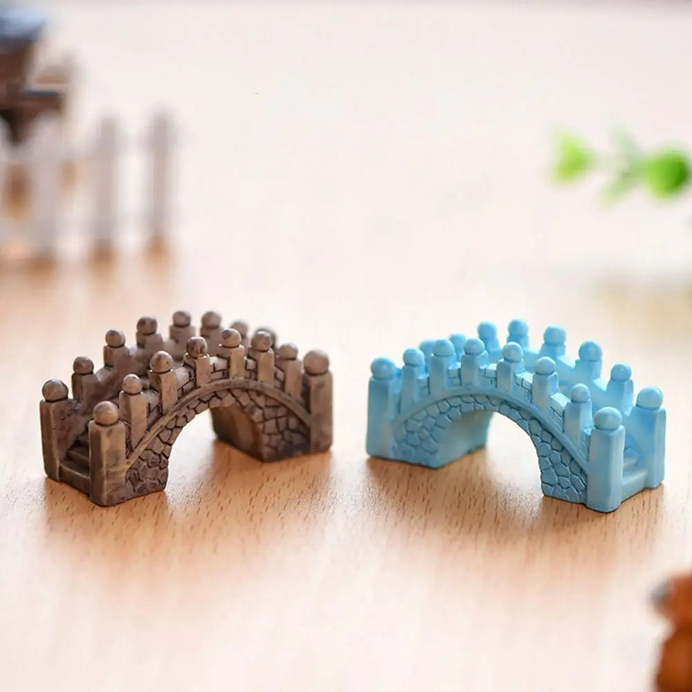 ponts decoratifs miniature resine couleur bleu gris marron imitation pierre effet vieilli architectural asiatique