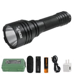 lampe torche noire led intense résistante camping randonnée moderne robuste aluminium texturée anti rayures