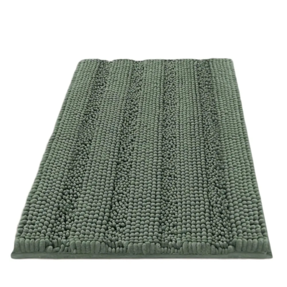 tapis bain antidérapant moderne tissu boules relief beige vert clair gris
