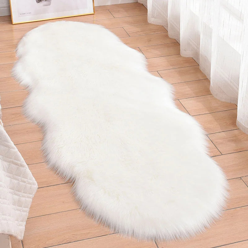 tapis moderne décoration intérieure poil long blanc gris rose turquoise salon chambre