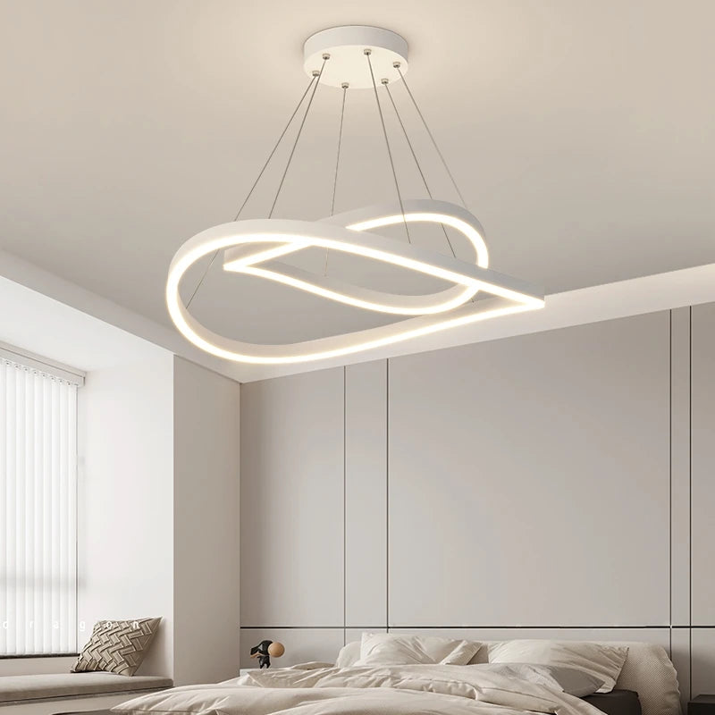 suspension lumineuse led moderne forme géométrique blanc noir minimaliste