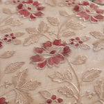 nappe table fleur brodée polyester imperméable rectangle classique romantique beige roseclair