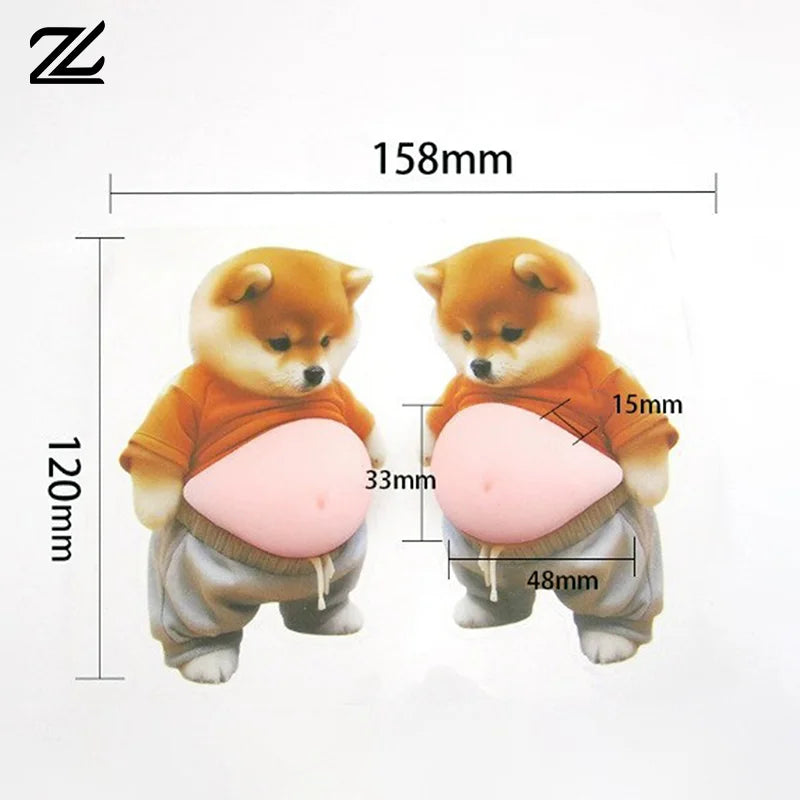 figurine chien peluche adhésive cartoon mignonne orange grise blanche décoration téléphone cadeau enfant festival