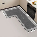 tapis sol moderne gris marbré adhésif salon super absorbant long rectangle