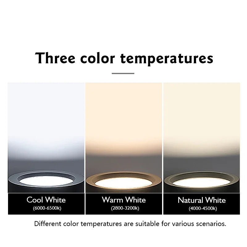 lampe led encastrable noir blanc frosted moderne chambre salon salle bains
