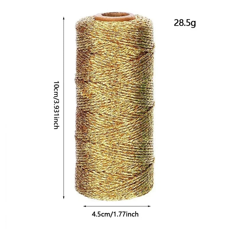 fil coton glitter vert rouge doré argenté décoratif boîte rangement satin